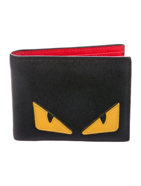 fendi black leather wallet|Fendi wallet price.